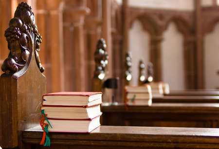 bible in a churchの写真素材