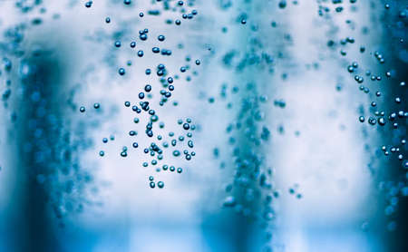Blue water drops backgroundの写真素材