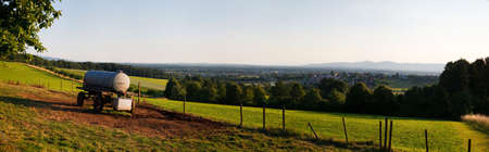 sumer landscape at Germany wiht blue sky and mountainの写真素材