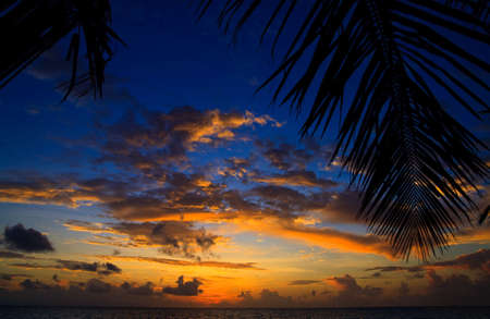 Maldivian Sunset image with nice colorの写真素材