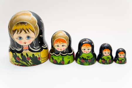 russian matryoshka doll on white backgroundの写真素材