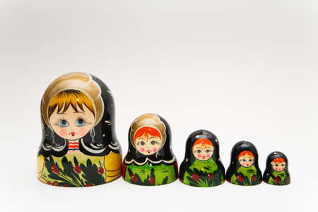 russian matryoshka doll on white backgroundの写真素材