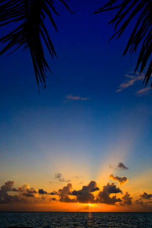 Maldivian Sunset image with nice colorの写真素材