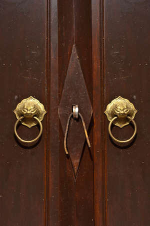 Thai style temple doorの写真素材