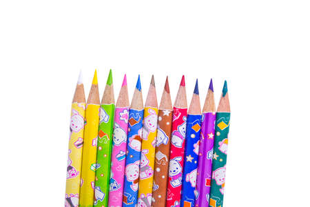Color pencils on a white background の写真素材