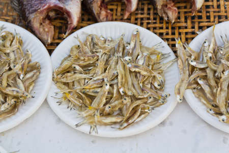 Dried fish stall の写真素材