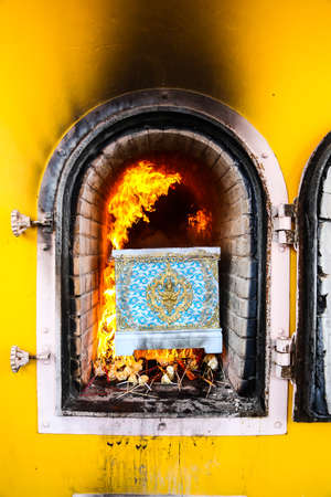 Cremation pyre Thailand の写真素材