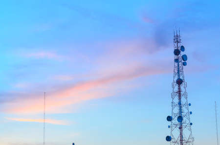Antenna signal And background evening sky