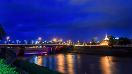 River Pagoda Temple ThailandLandmark\\\\\\\"Wat Ratchaburana\\\\\\\" Nan River in Phitsanulok.の写真素材