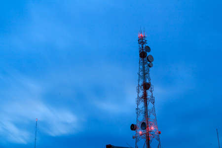 Antenna signal And background evening sky.の写真素材