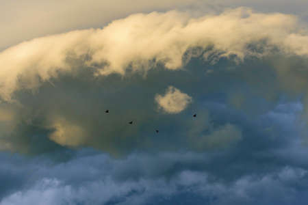 Thunderstorm clouds sky in the rainy season