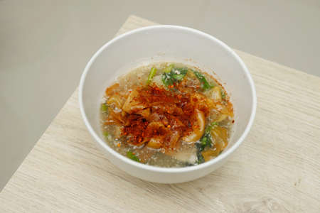 Rad Na Pork with pork with red chili powderの写真素材