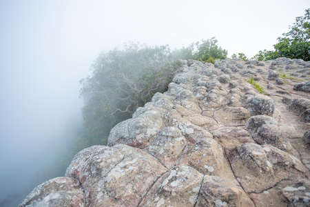 Mist and Rock Viewpoint of Phu Hin Rong Kla National Park, Phitsanulok Provinceの写真素材