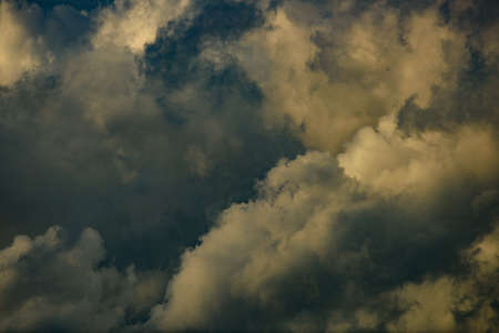 the sky is full of dense cloudsの写真素材