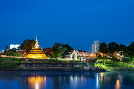 pagoda with the river in Phitsanulok Province