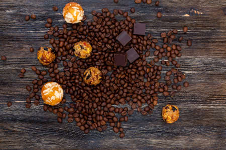 Coffee beans and candiesの写真素材