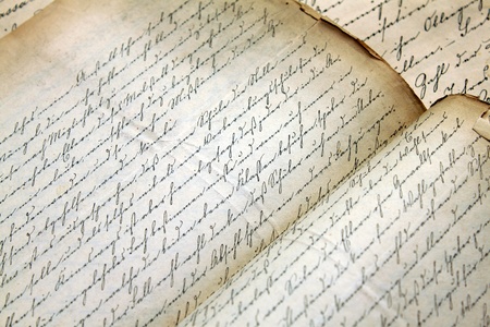 Fragment of writing mid 19th centuryのeditorial素材
