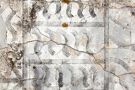 Fragment of the old wall with patternの写真素材