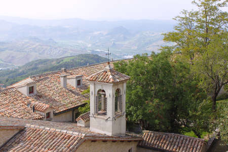 Medieval monastery with a belfry in the Republic of San Marino