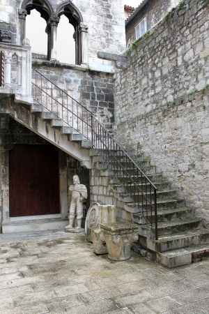 Patio in the old part of Split, Croatiaのeditorial素材