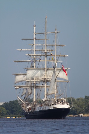 Stage of the regatta The Tall Ships Races 2013 in Riga, July 28. Sailing ship Tenacious.のeditorial素材
