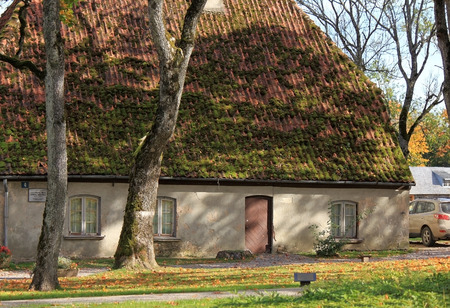 KULDIGA, LATVIA - CIRCA OCTOBER 2011: Watchman house near Kuldiga castle. Built in in 1735のeditorial素材