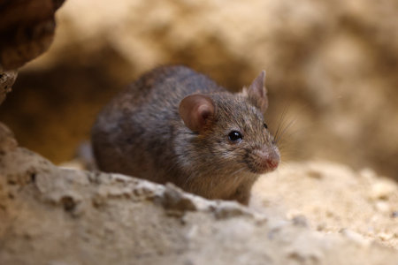 Close-up view of a small mouseの写真素材