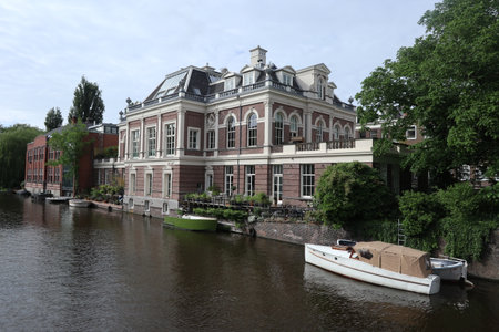Luxury apartment complex on the Nieuwe Herengracht in Amsterdam, the Netherlandsのeditorial素材