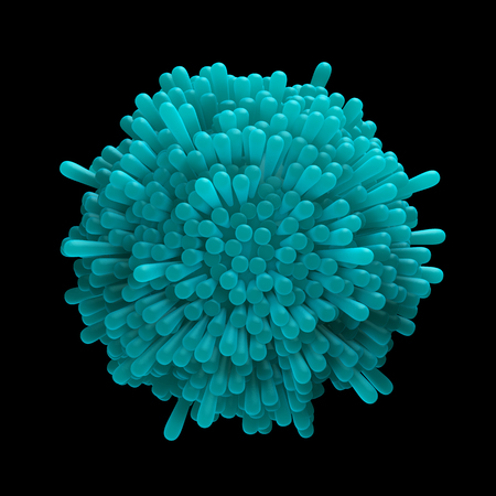 Bacteria isolated on black background. Healthcare concept. 3d rendering.の写真素材