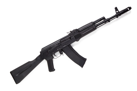 Modern  rifle isolated on white background.