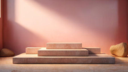 3d rendering of abstract minimal geometric forms. AI Generativeの素材