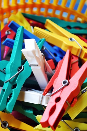colorful clothespinsの写真素材