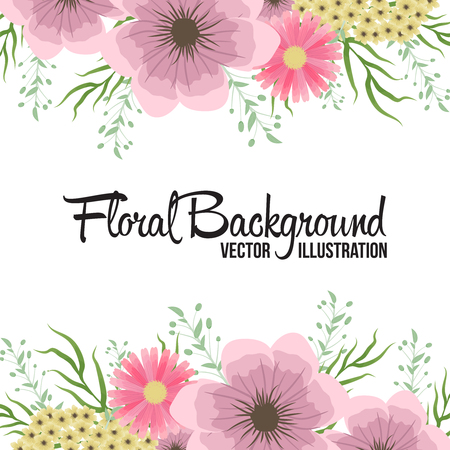 Floral Border Decoration for Wedding Invitationのイラスト素材