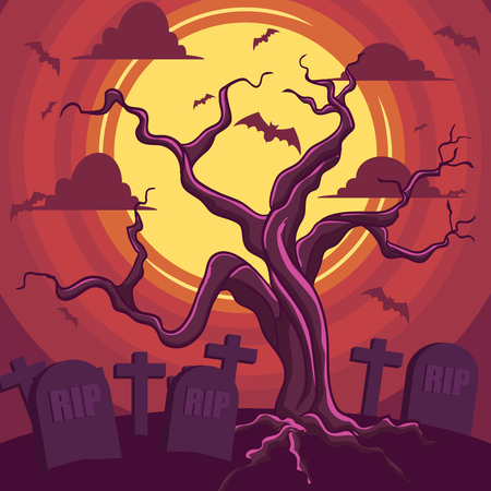 Halloween Design Set Flyer, Background designのイラスト素材