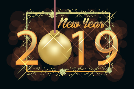 2019 happy new year background for your seasonal vector imageのイラスト素材