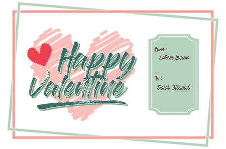 Vector Valentine's day cards templates. Hand drawn February 14 gift tags, labels or posters collection. Vintage love lettering background. - Vectorのイラスト素材