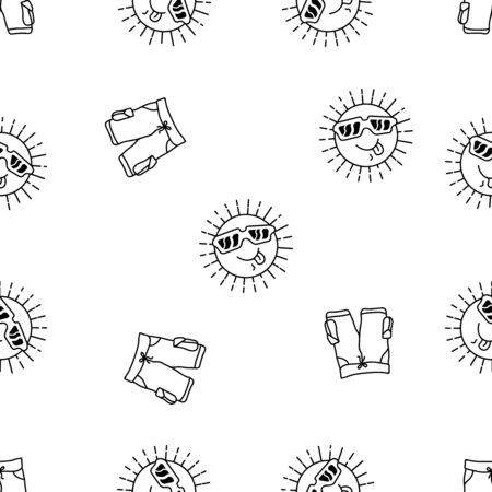 Summer Seamless Doodle Pattern