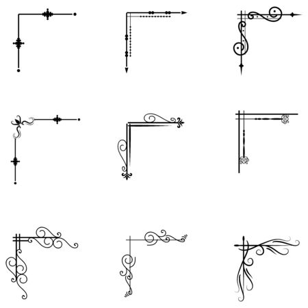 Text separator decoratice divider book typography ornament design elements vintage dividing shapes Border illustrationのイラスト素材
