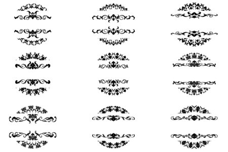 Set of Classic Flourish Ornament Frame Vintage Border Art Decorativeのイラスト素材