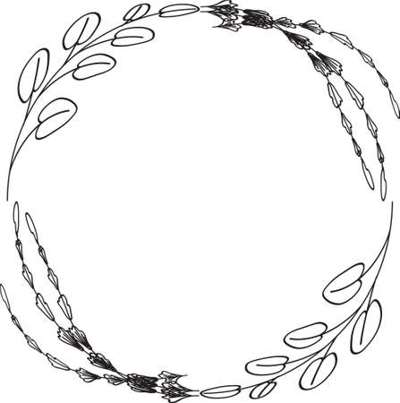 Bohemian Floral Save The Date Cards Lineart Draw Onecolor Hand drawing rustic vintageのイラスト素材