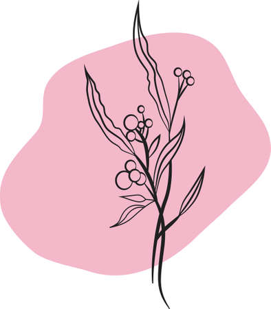 Hand Drawn Lineart Floral Save The Date Cards Draw Onecolor rustic vintageのイラスト素材