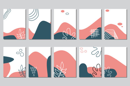 Big set of hand drawn various shapes and doodle objects. Abstract contemporary modern trendy vector illustration. All elements are isolatedのイラスト素材