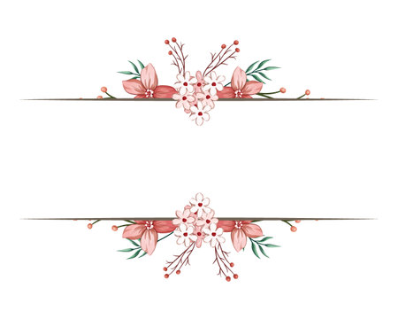 "Set botanic blossom floral elements. Branches, leaves, herbs, wild plants, flowers. Garden, meadow, field collection leaf, foliage, branches. Bloom vector illustration isolated on white backgroundのイラスト素材