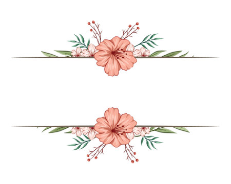 "Set botanic blossom floral elements. Branches, leaves, herbs, wild plants, flowers. Garden, meadow, field collection leaf, foliage, branches. Bloom vector illustration isolated on white backgroundのイラスト素材