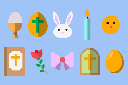 Colored easter eggs or color ostern egg icons with decoration patterns vector illustration.のイラスト素材