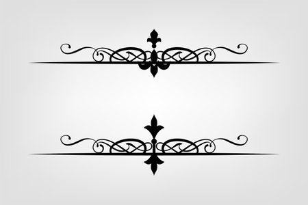 Classic Vintage Baroque Victorian Ornament Frames Separator Elements Classic Wedding Invitationのイラスト素材