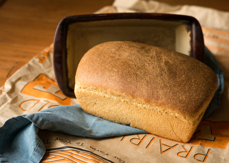 Fresh Whole Wheat Bread Loafの写真素材