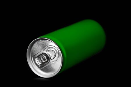 aluminum can on black backgroundの写真素材