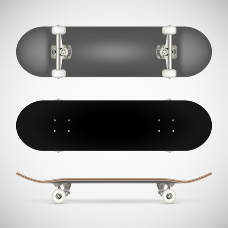 Realistic blank skateboard template - grayのイラスト素材