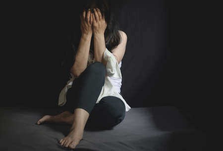 Stop violence against Women, domestic violence rape conceptの写真素材